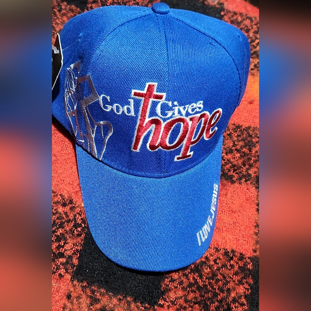 NEW Blue 'God Gives Hope' Cap